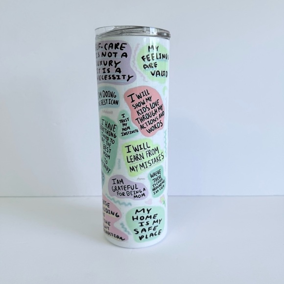 Inspirational Mom Daily Affirmations 20oz Skinny Sublimation Tumbler - Picture 3 of 4